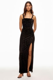 Jasmine Velvet Slit Gown by Dress The Population