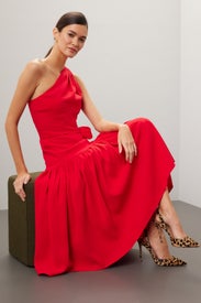 Satin One Shoulder Dress by kate spade new york