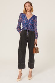 Deep V Tie Front Top by Louna