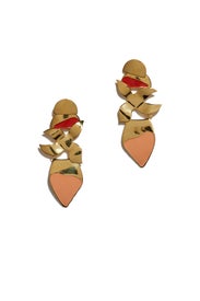 Gold Orchid Earrings by Lizzie Fortunato