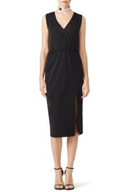 Black Smooth Wrap Dress by ST by Olcay Gulsen