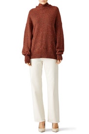 Terracotta Tweed Oversized Sweater by Tibi