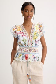 Greek Garden Off-white Blouse by FARM Rio