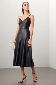 Faux Leather Midi Dress by Fifteen Twenty