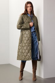 Shiny Quilted Coat by GANNI