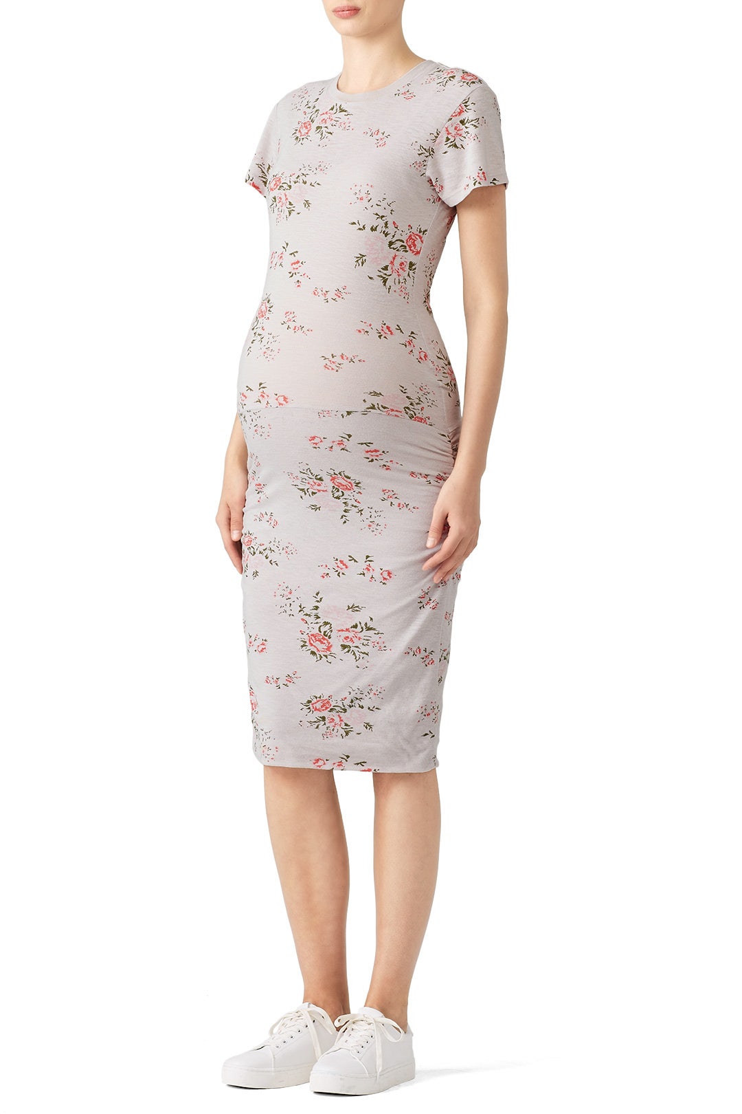 Grey Floral Maternity Sheath by MONROW 0