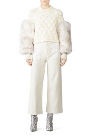 Cable And Faux Fur Sweater by Philosophy di Lorenzo Serafini