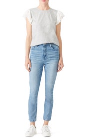 Lace Sleeves Samira Top by Rebecca Taylor NYC