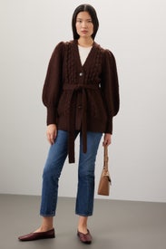 Puff Sleeve Cardigan by Toccin