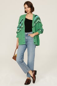 Green Bette Fair Isle Cardigan by Derek Lam 10 Crosby