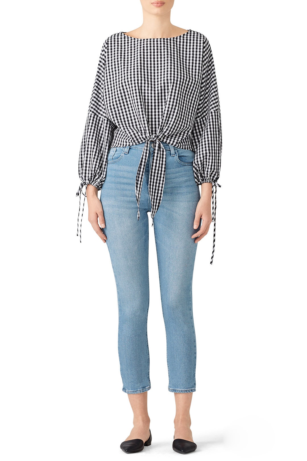 Millie Gingham Tie Blouse by Greylin 0