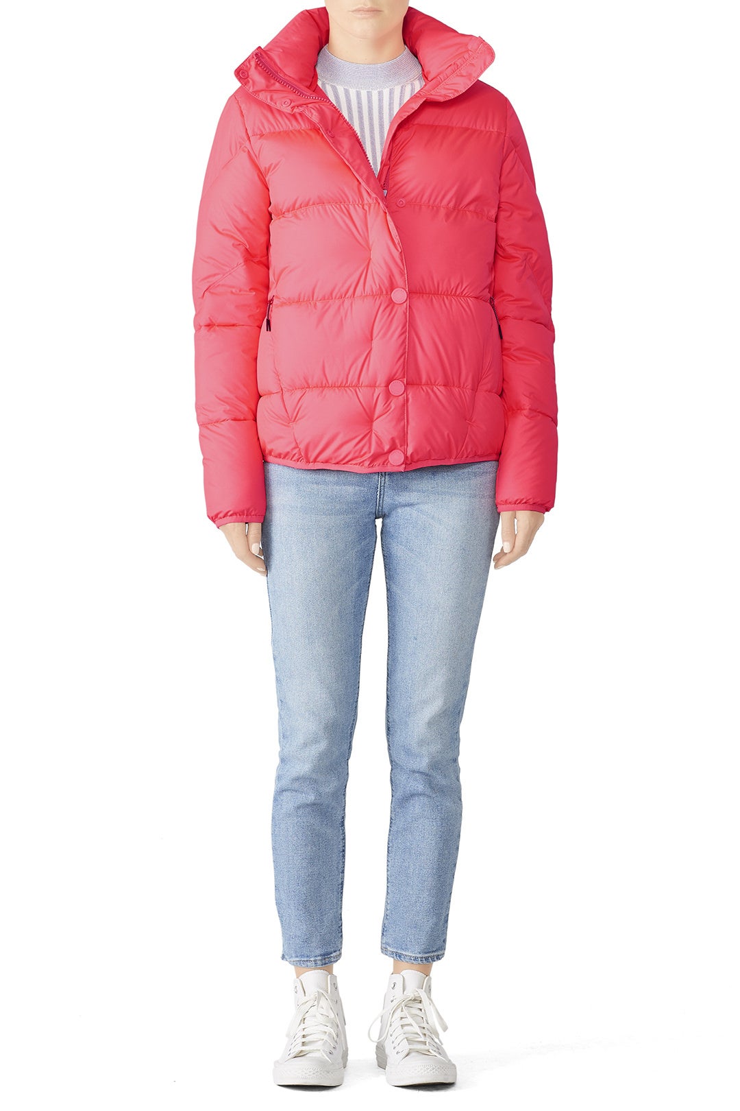 Flouro Pink Puffer Coat by Hunter 0