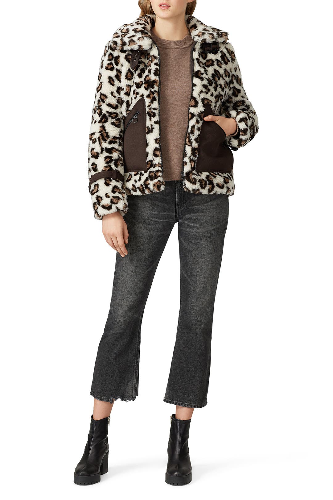 Leopard Faux Sherpa Jacket by SIMKHAI | Rent the Runway