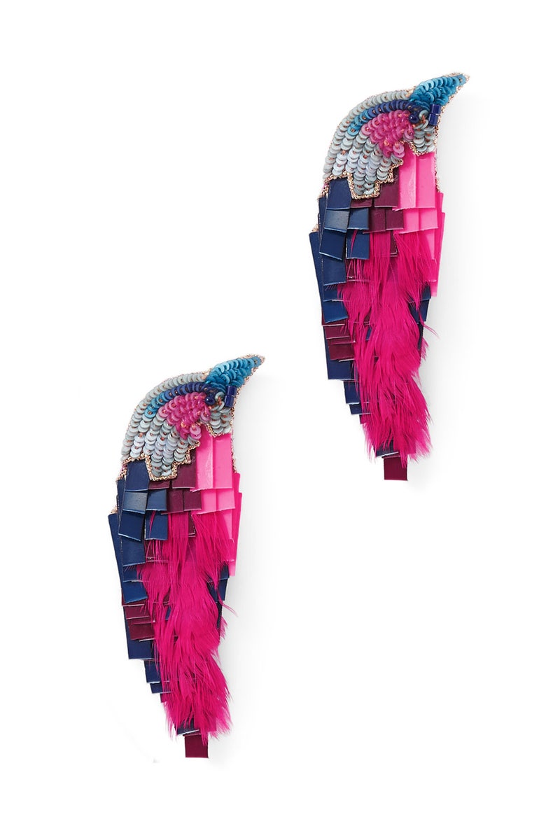 Fuschia Bird Earrings by Mignonne Gavigan