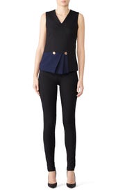 Contrast Wrap Gathered Top by Osman