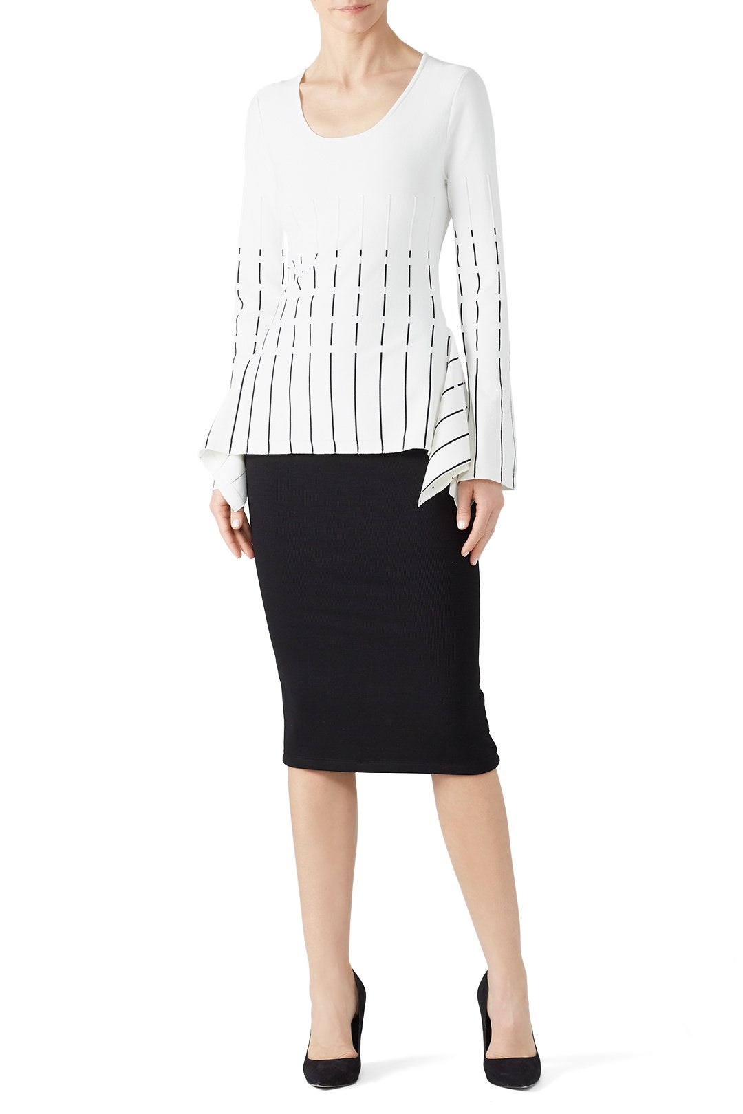Stripe Peplum Sweater by Prabal Gurung x RTR 0