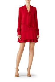 Red Kenji Combo Dress by Parker