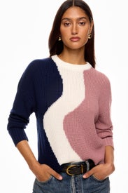 Pink and Blue Colorblock Sweater by Peter Som x RTR
