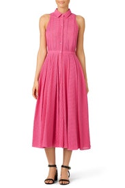 Sweet Pink Blossom Midi Shirtdress by Raoul