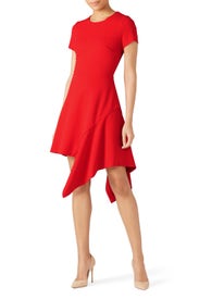 Red Drape Hem Dress by Slate & Willow