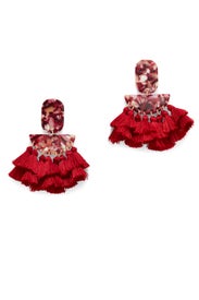 Red Fringe Earrings by Slate & Willow Accessories