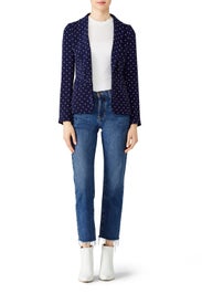 Navy Polka Dot Blazer by EVIDNT