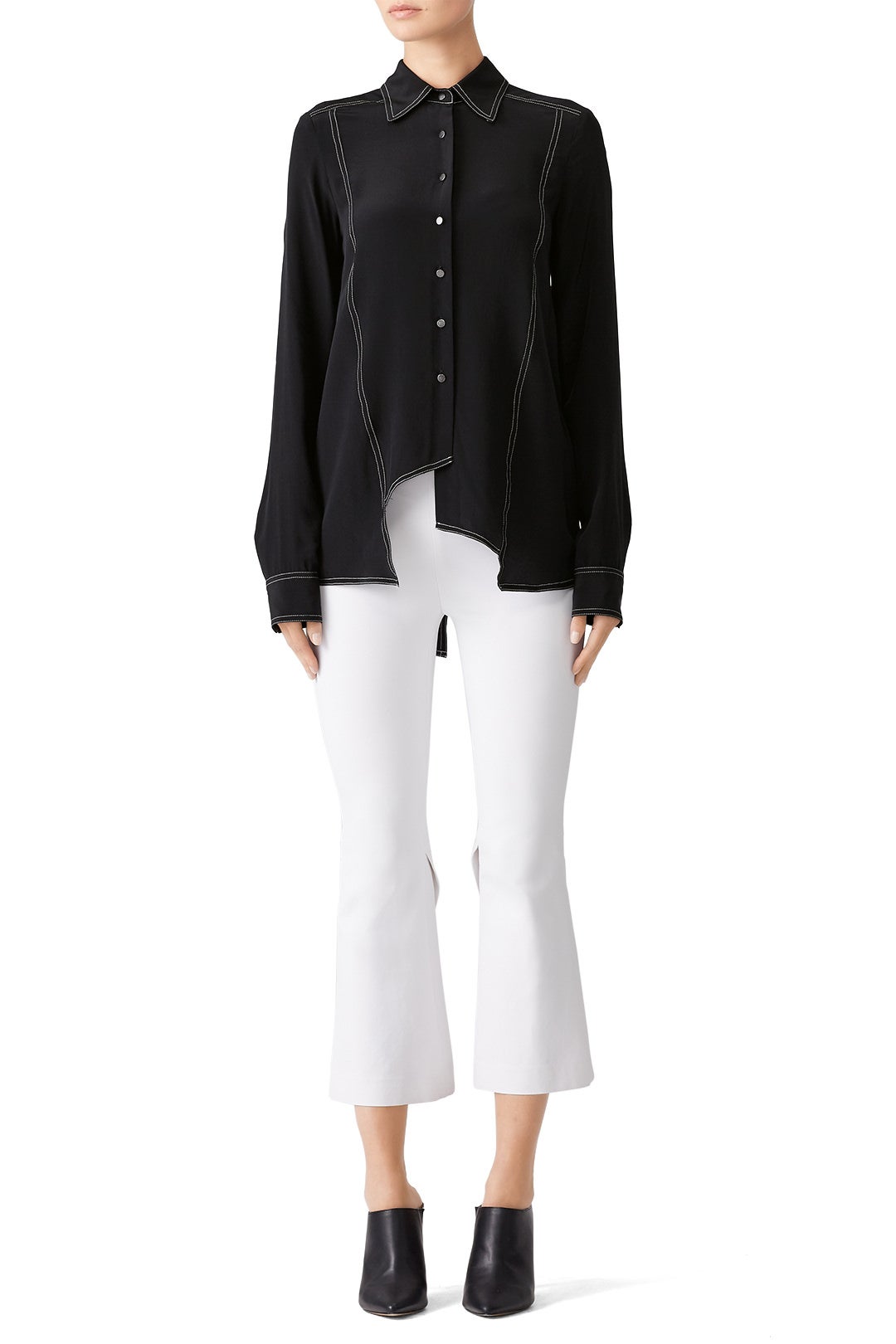 Washed Boyfriend Shirt by Nicole Miller 0