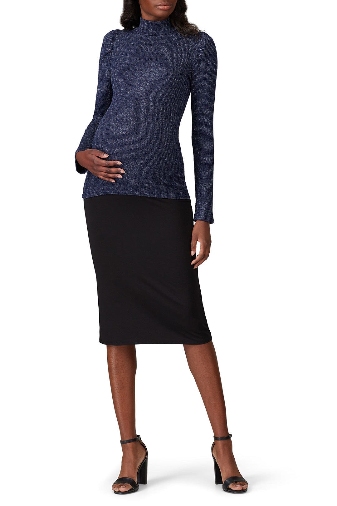 Metallic Rib Ada Maternity Sweater by Rachel Pally 0