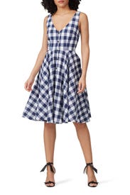 Gingham Flare Dress by Slate & Willow