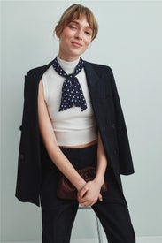 Sleeveless Shell Top with Neck Tie by Toccin