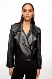 Leather Oversized Collar Jacket by Eudon Choi x RTR
