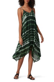 Green Handkerchief Hem Dress by Fifteen Twenty