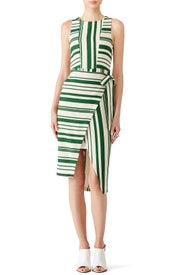 Green Striped Tie Dress by J.O.A.