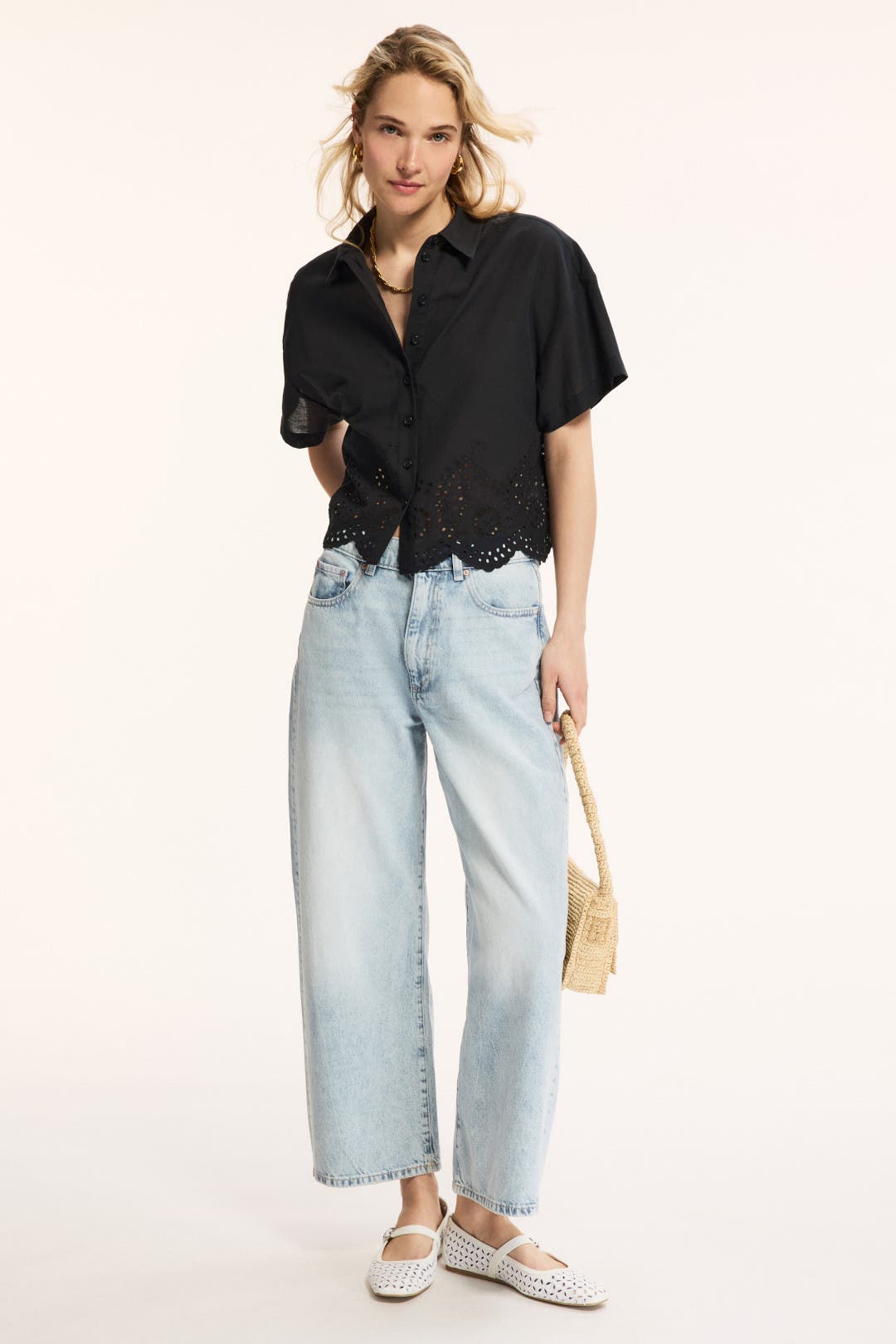 Eyelet Short Sleeve Shirt by Joe's Jeans | Rent the Runway