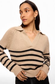 Relaxed Polo Striped Sweater by Marine Layer
