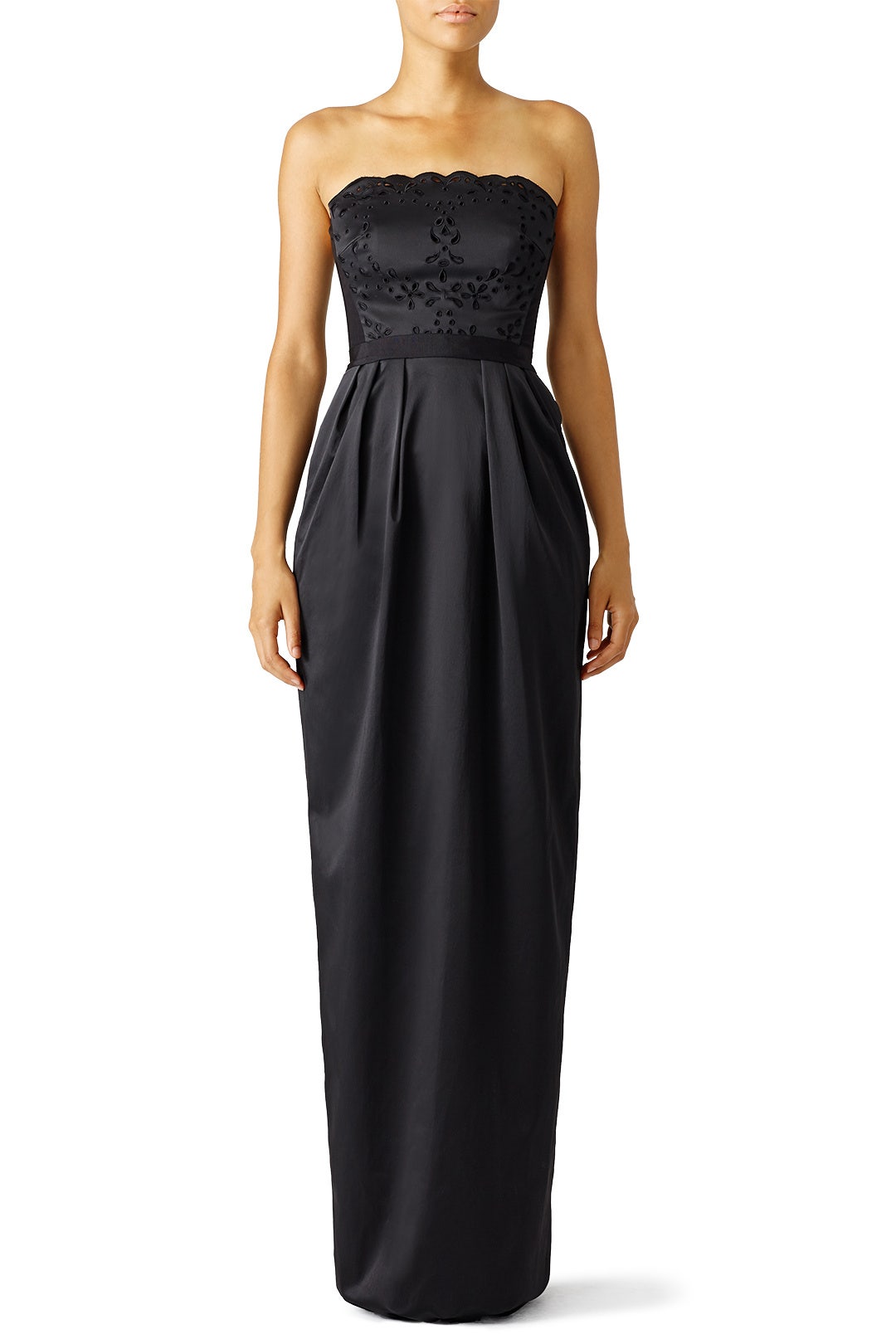 Black Laser Cut Out Gown by ML Monique Lhuillier 0