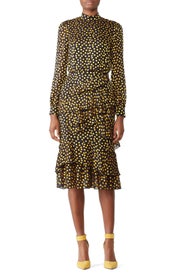 Printed Isa Ruffle Dress by SALONI