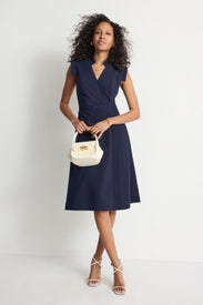 Bruna Faux-Wrap Dress by Black Halo