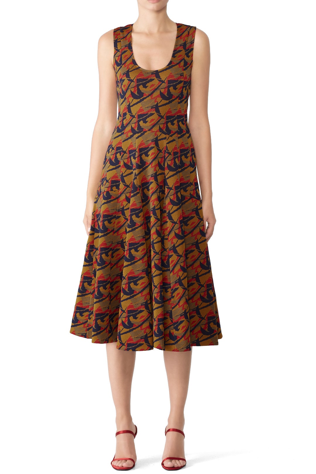 Camel Multi Sleeveless Dress by DEREK LAM 0