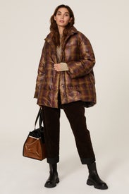 Copper Plaid Puffer by No.6