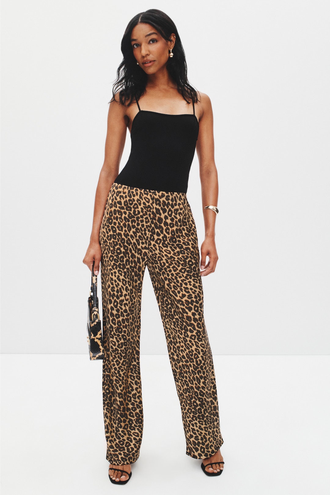 Gale Satin Mid Rise Bias Pant by Reformation 0