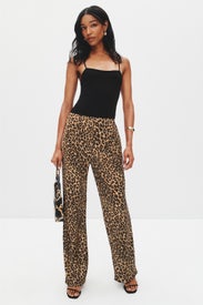 Gale Satin Mid Rise Bias Pant by Reformation