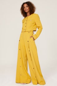 Yellow Button Front Trousers by Rosetta Getty