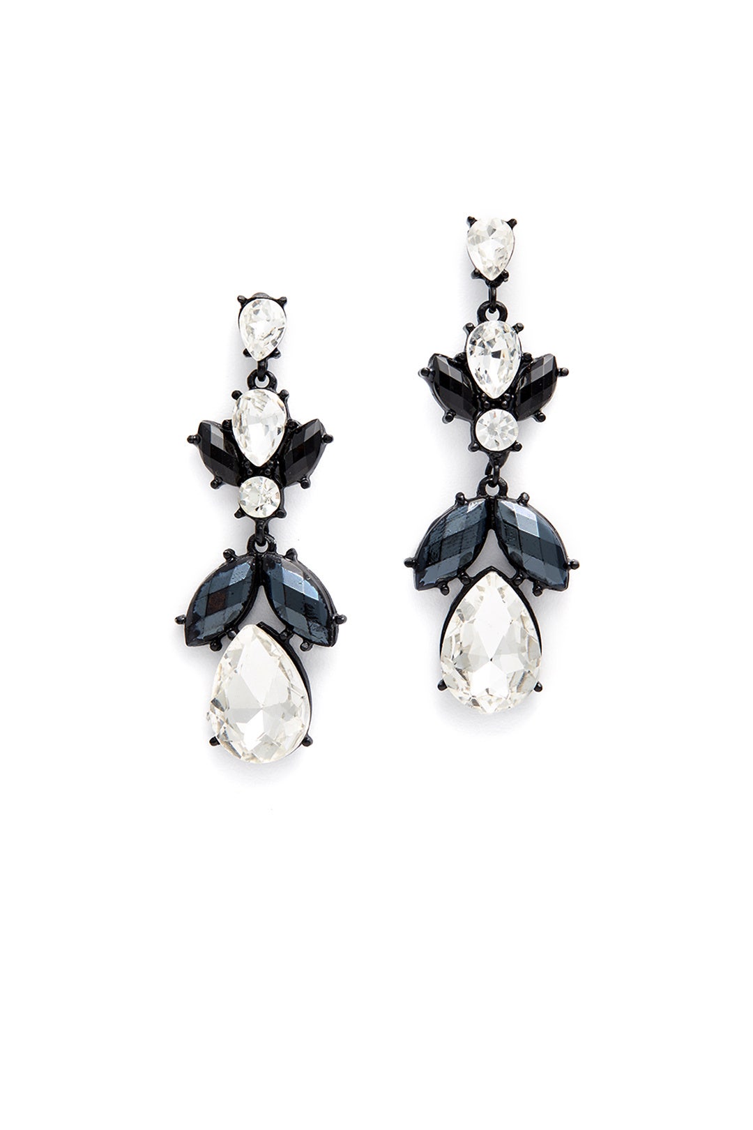 Crystal and Blue Chandelier Drop Earrings by Slate & Willow Accessories