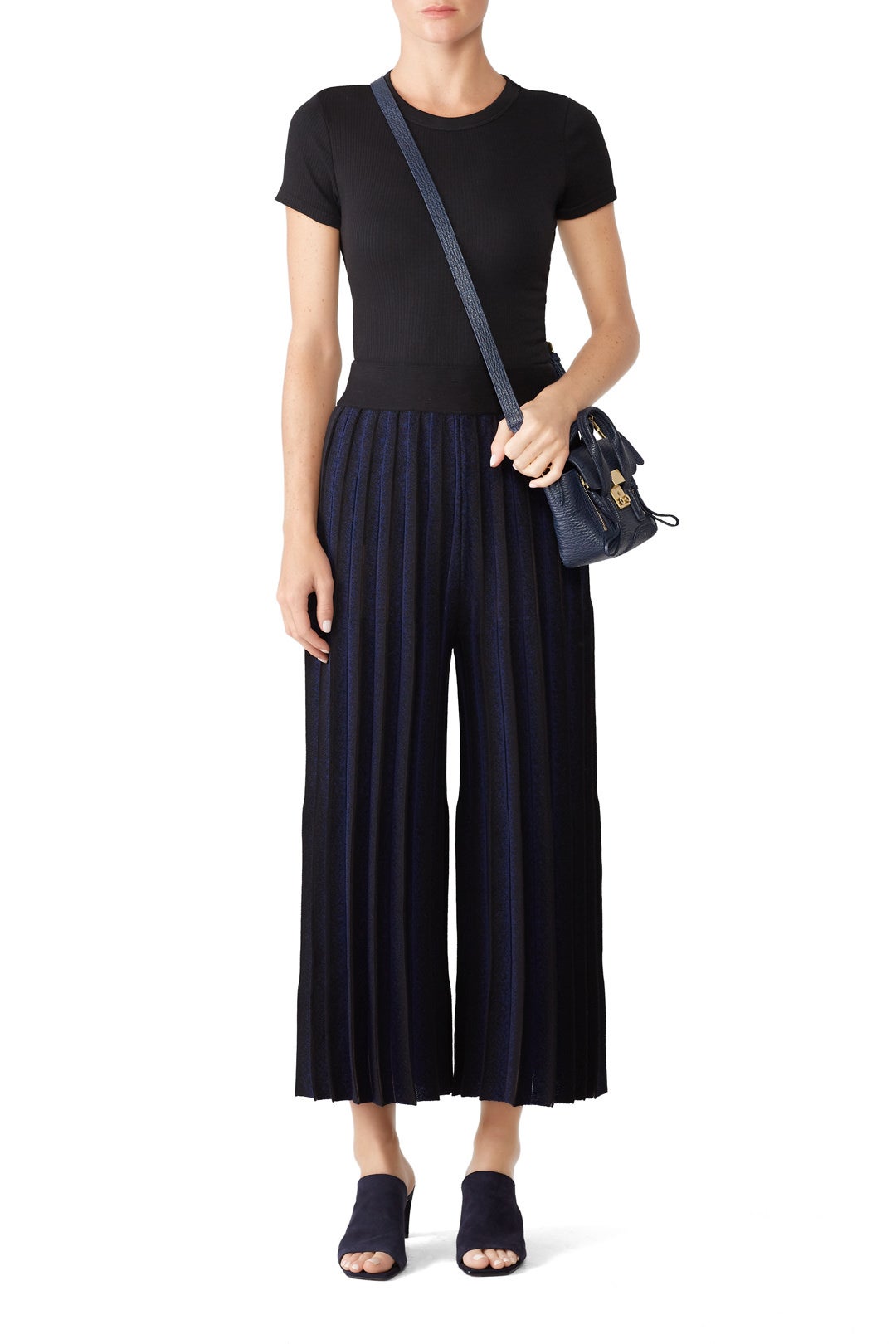 Sheer Midnight Pleated Pants by Derek Lam 10 Crosby 0