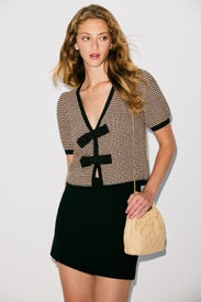 Elaine Puff Sleeve Bow Cardigan by 525 America