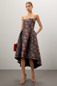 Strapless Ditzy High Low Gown by Hutch