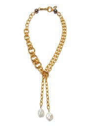 Gold Edith Lariat Necklace by Lizzie Fortunato