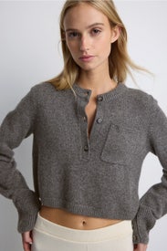 Premium Cashmino Utility Henley Sweater by NAADAM