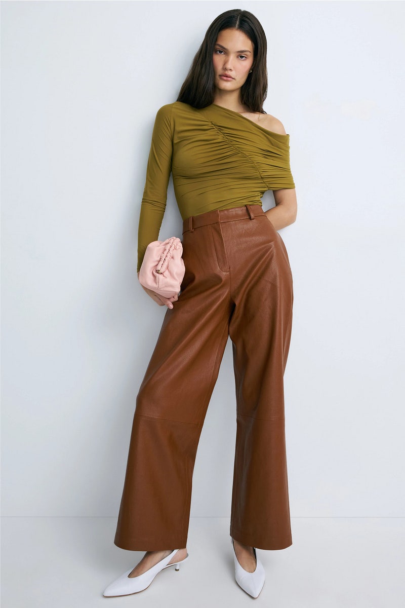 Brown Faux Leather Trousers by Rosetta Getty x RTR - Photo 0